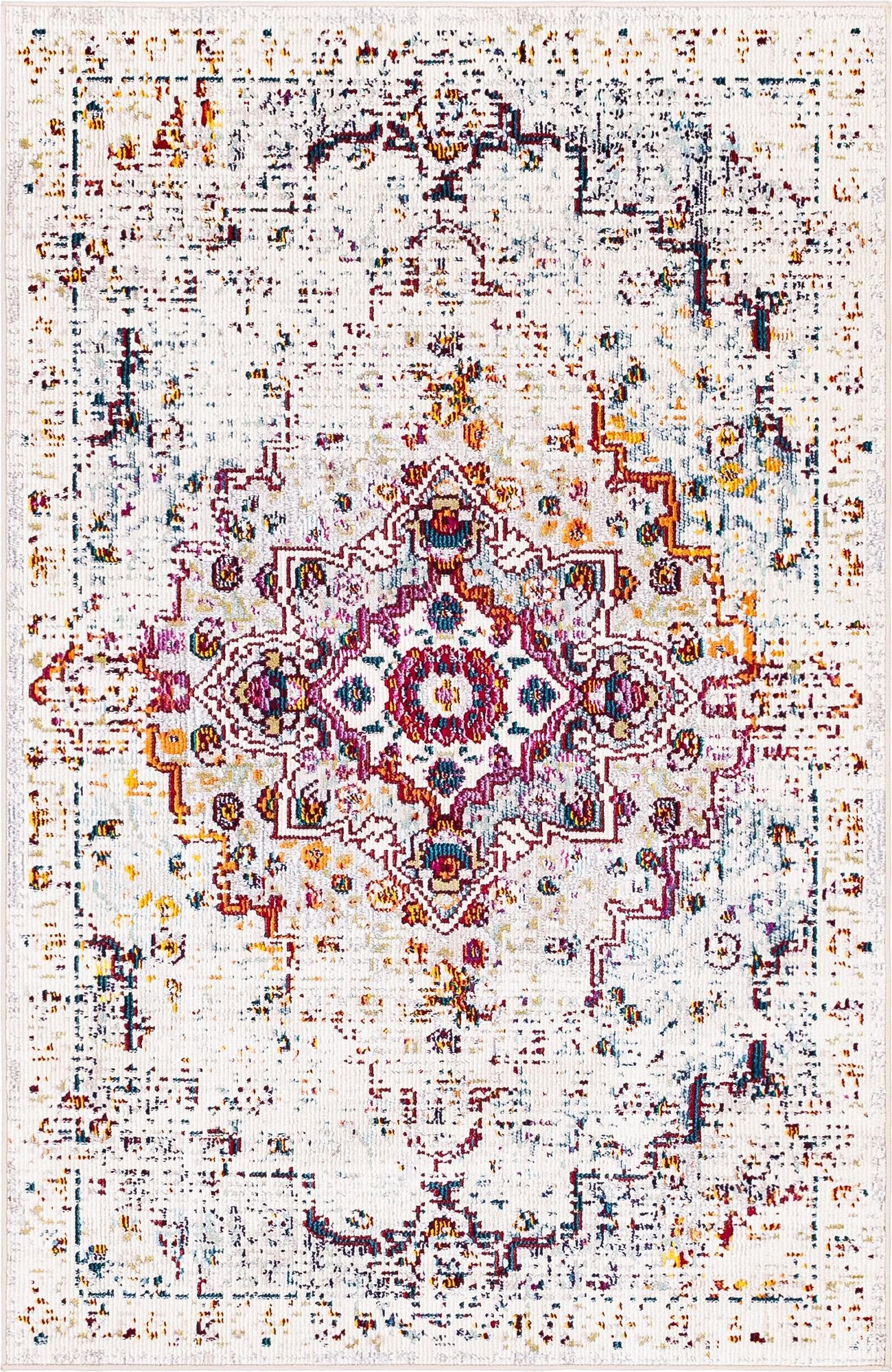 4' x 6' Garnet · Medallion rug, beige