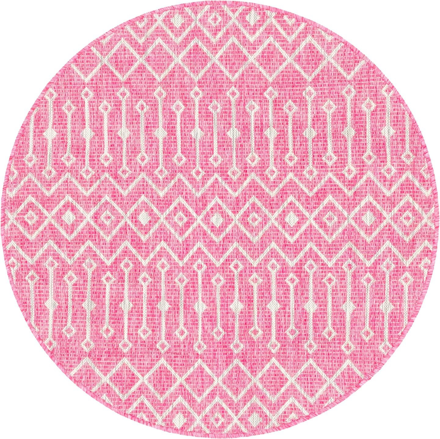 4' x 4' Kearney · Diamond Outdoor Rug, fuschia