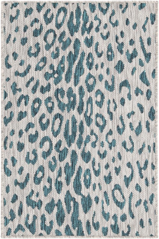 2' x 3' Winterberry · Animal print Outdoor Rug, teal