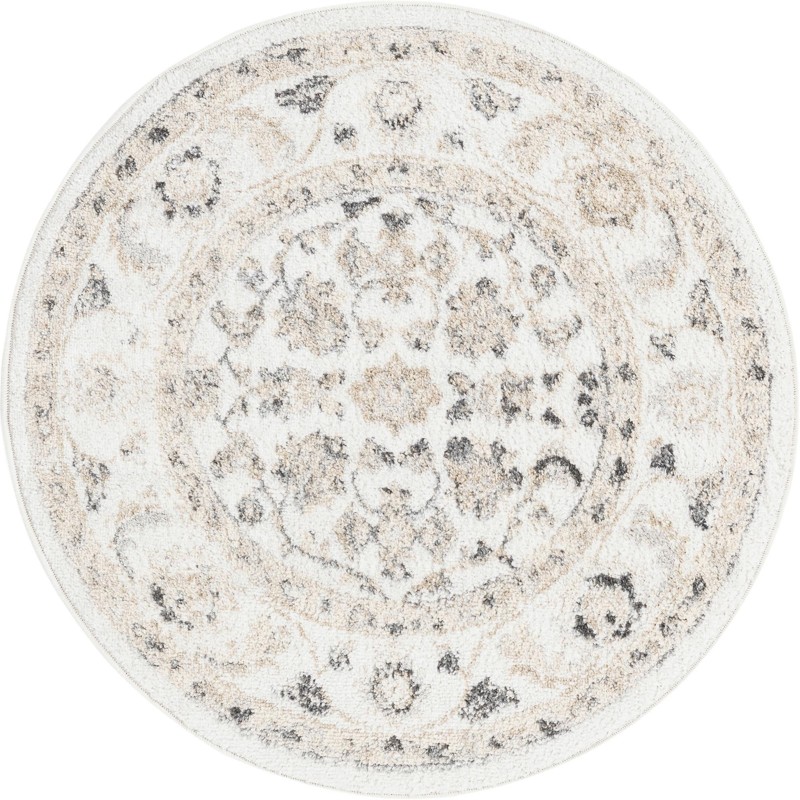 3' x 3' Aspen · Border rug, ivory