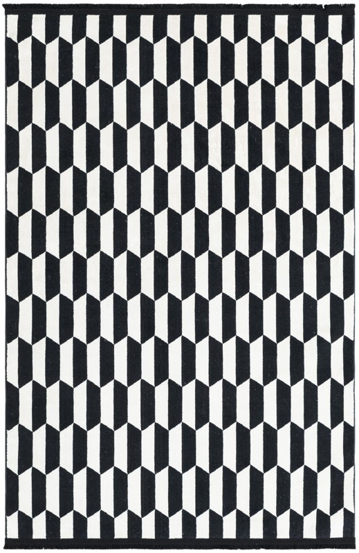 Dunning · Geometric chevron rug, black and white