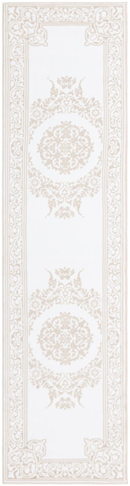 2' 6 x 10' Thistle · Border rug, snow white