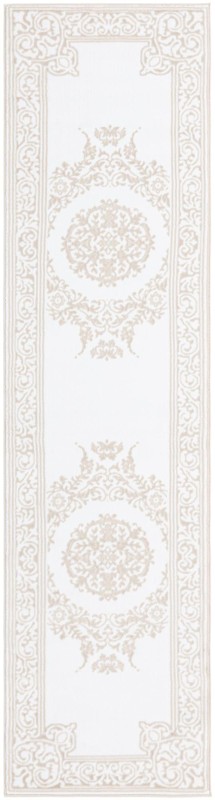2' 6 x 10' Thistle · Border rug, snow white