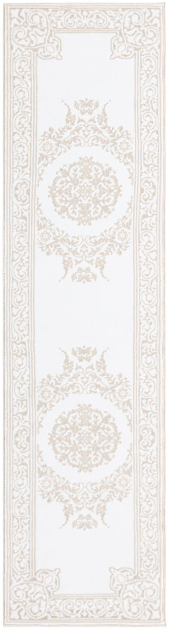 2' 6 x 10' Thistle · Border rug, snow white