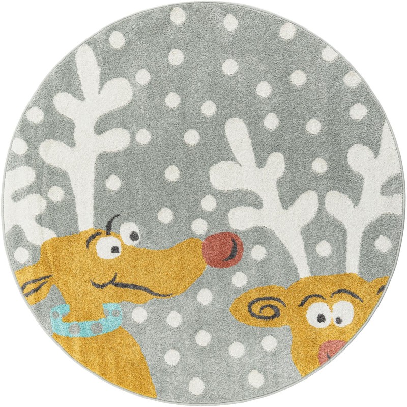 5' 1 x 5' 1 Dove · Pictoral rug, gray