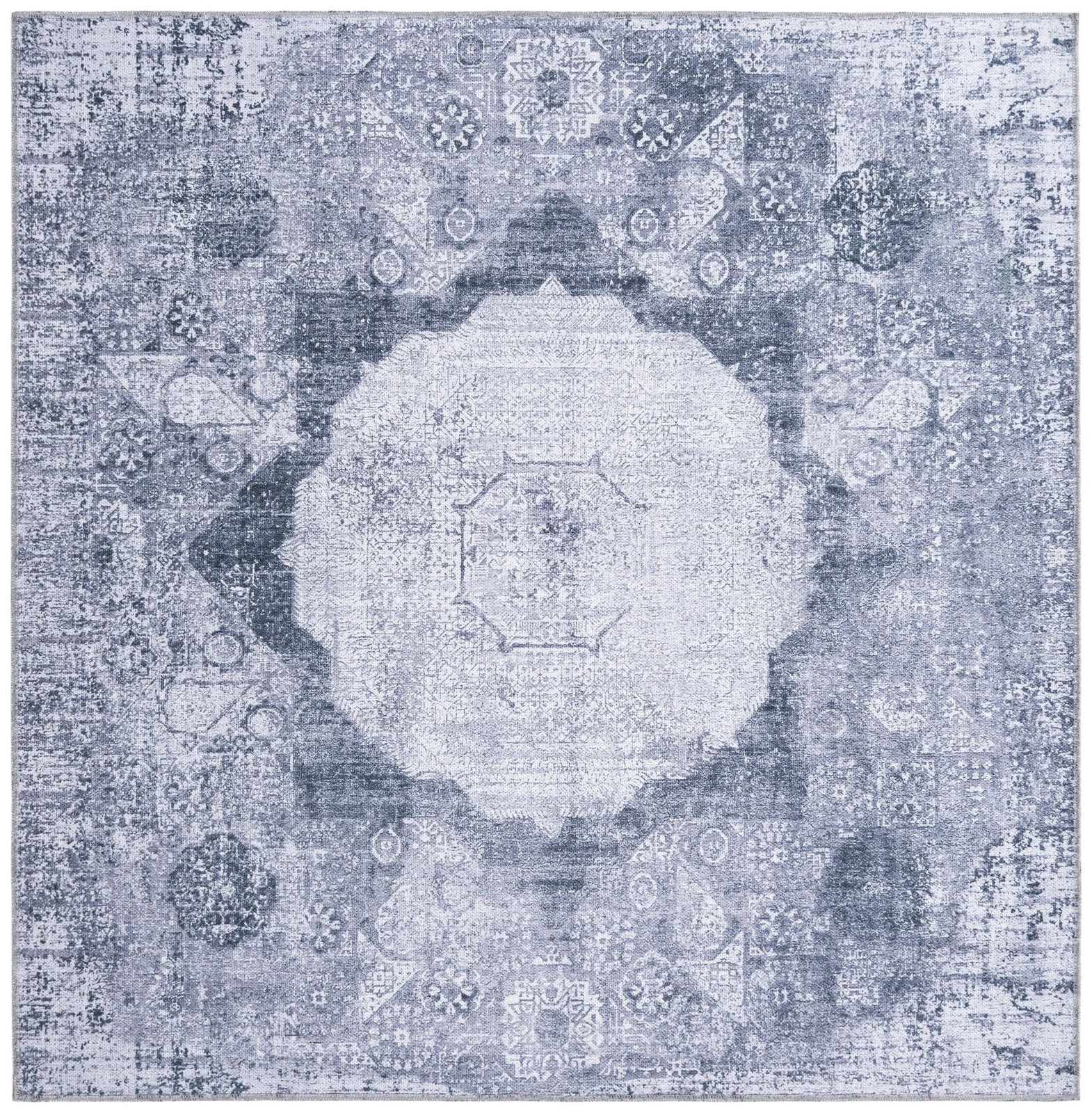 5' 3 x 5' 3 Fallowfield · Medallion Washable Rug, gray ivory