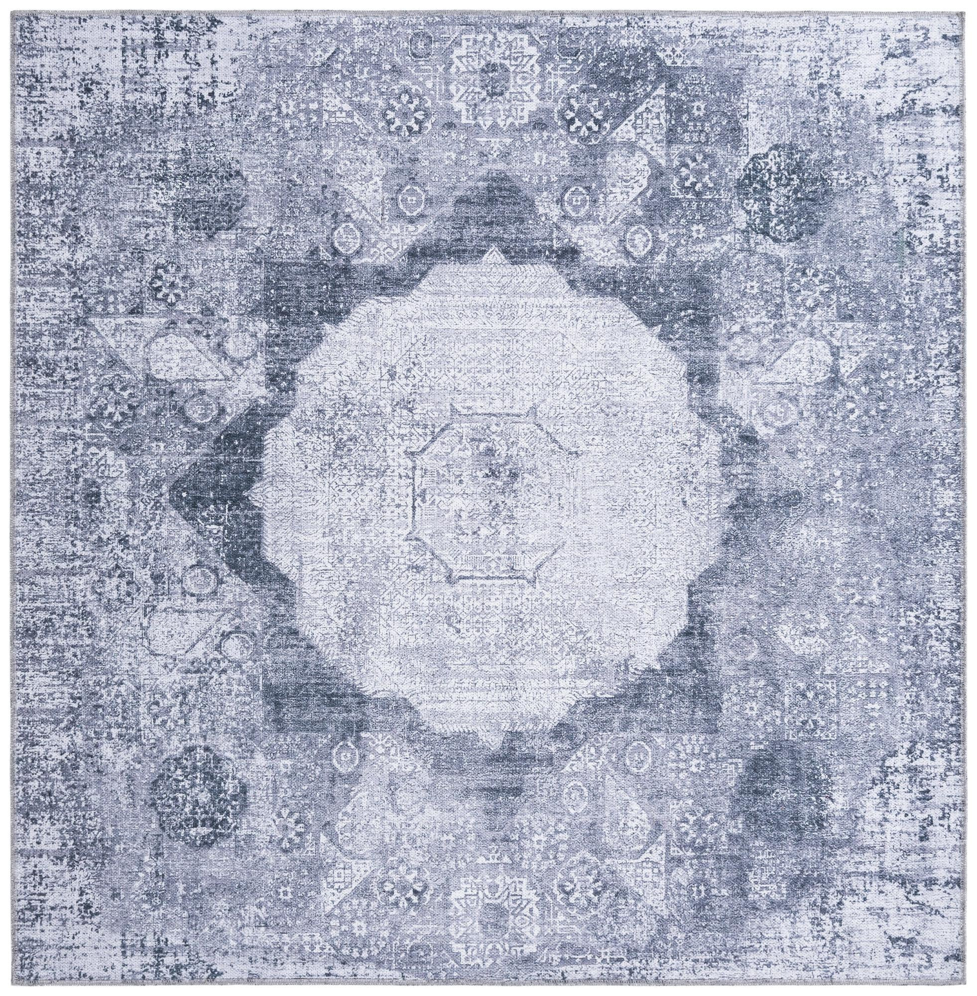 5' 3 x 5' 3 Fallowfield · Medallion Washable Rug, gray ivory