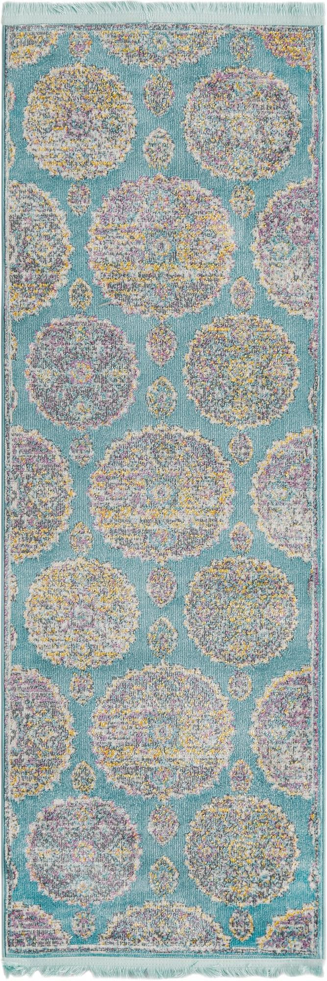2' 2 x 6' Mather · Medallion rug, blue