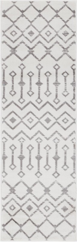 2' x 6' 7 Dudley · Geometric rug, ivory and gray