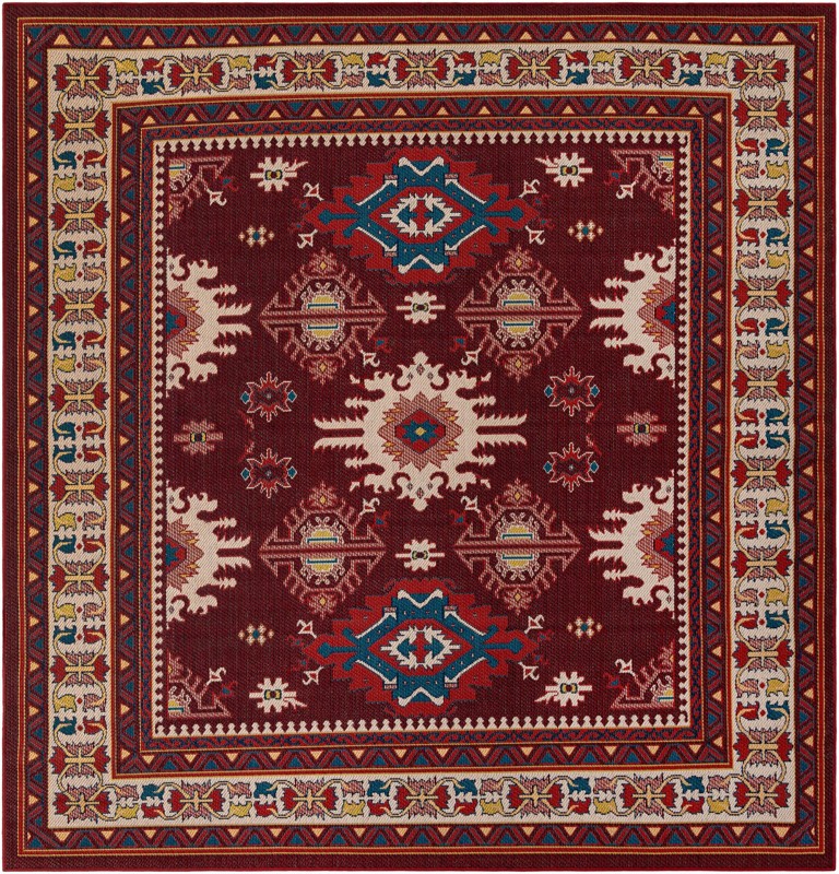 Waxwing · Geometric Outdoor Rug, red