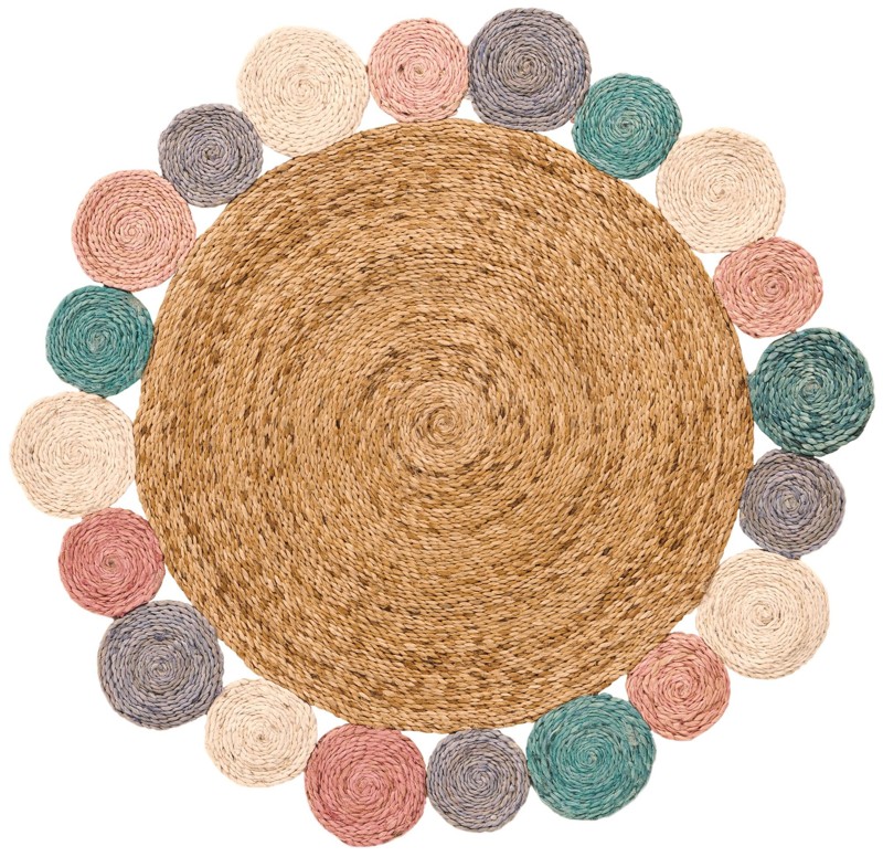 3' 1 x 3' 1 Cranston · Solid Braided Jute Rug, multi