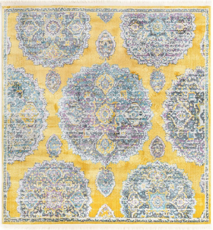 Mather · Medallion rug, yellow
