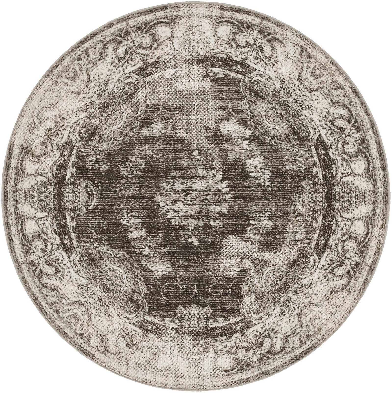 5' 3 x 5' 3 Stoner · Border rug, charcoal