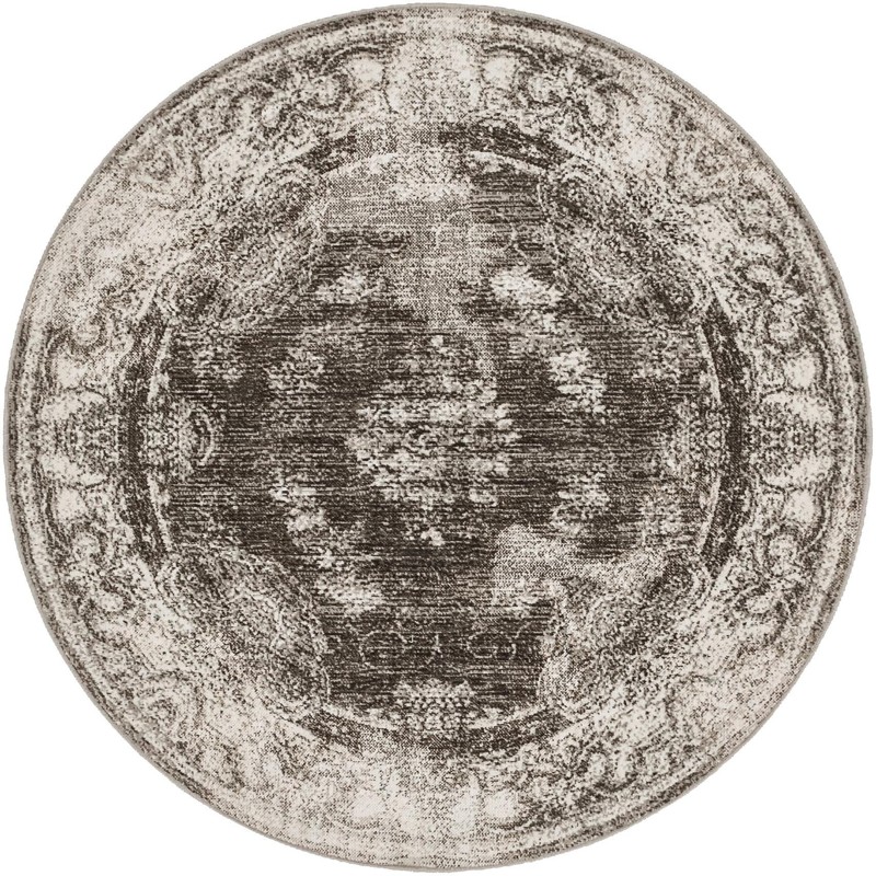5' 3 x 5' 3 Stoner · Border rug, charcoal