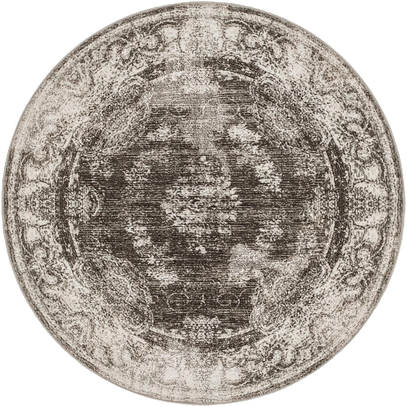 5' 3 x 5' 3 Stoner · Border rug, charcoal