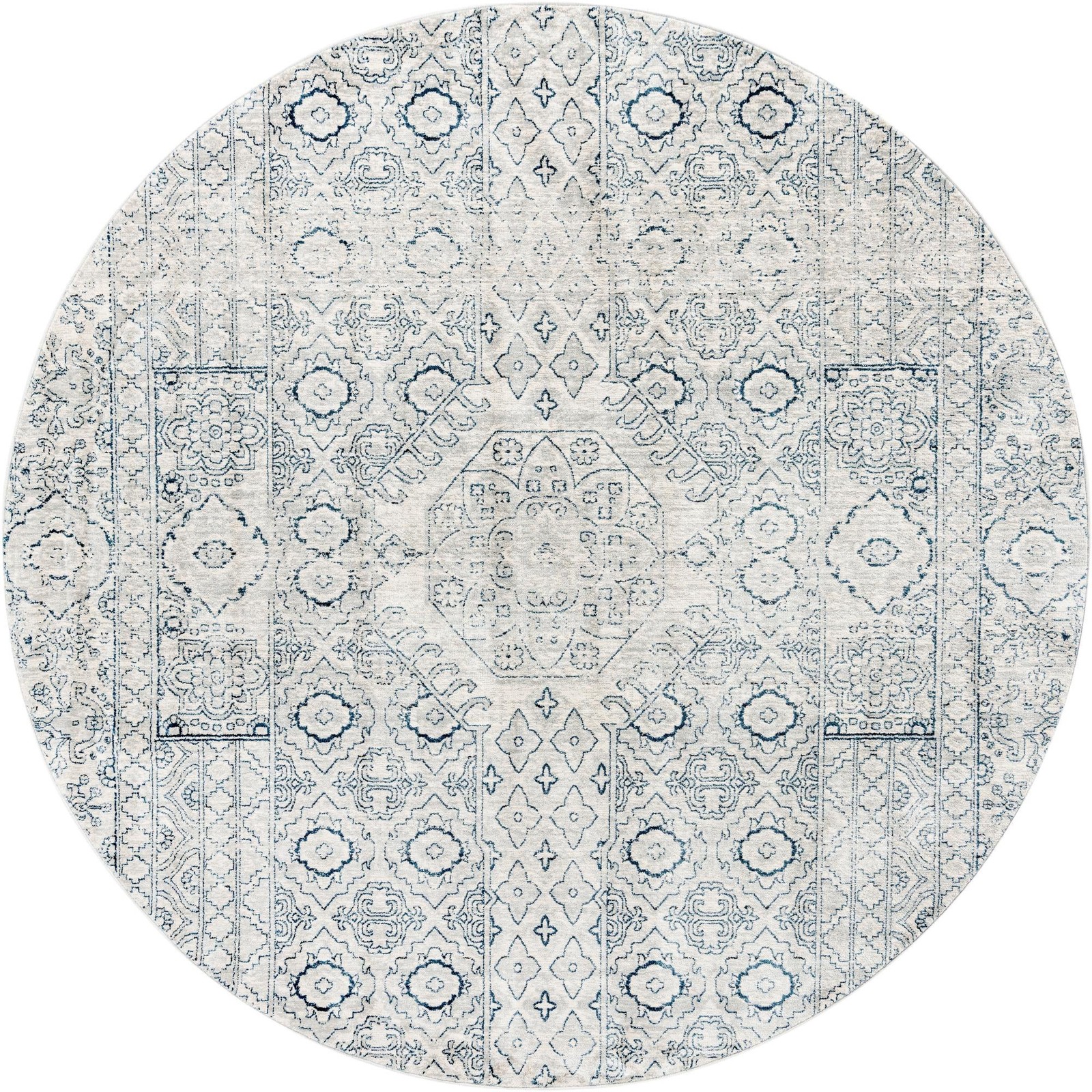 7' x 7' Bradshaw · Medallion rug, gray