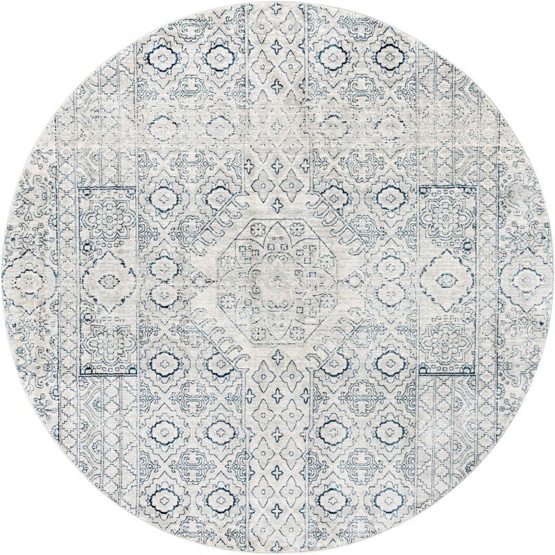 7' x 7' Bradshaw · Medallion rug, gray
