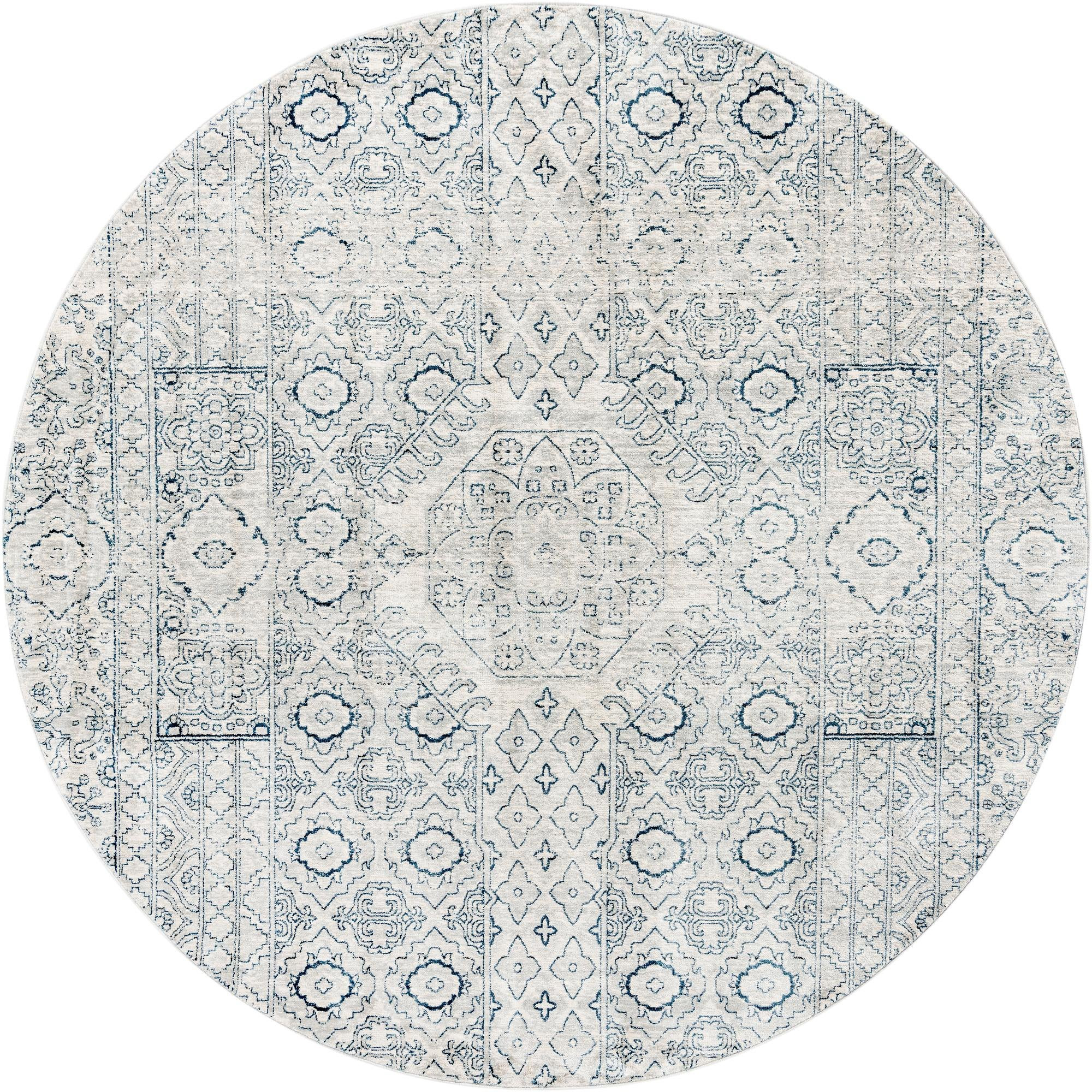 7' x 7' Bradshaw · Medallion rug, gray