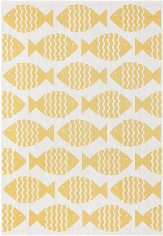 6' 1 x 9' Beresford · Pictoral Outdoor Rug, yellow