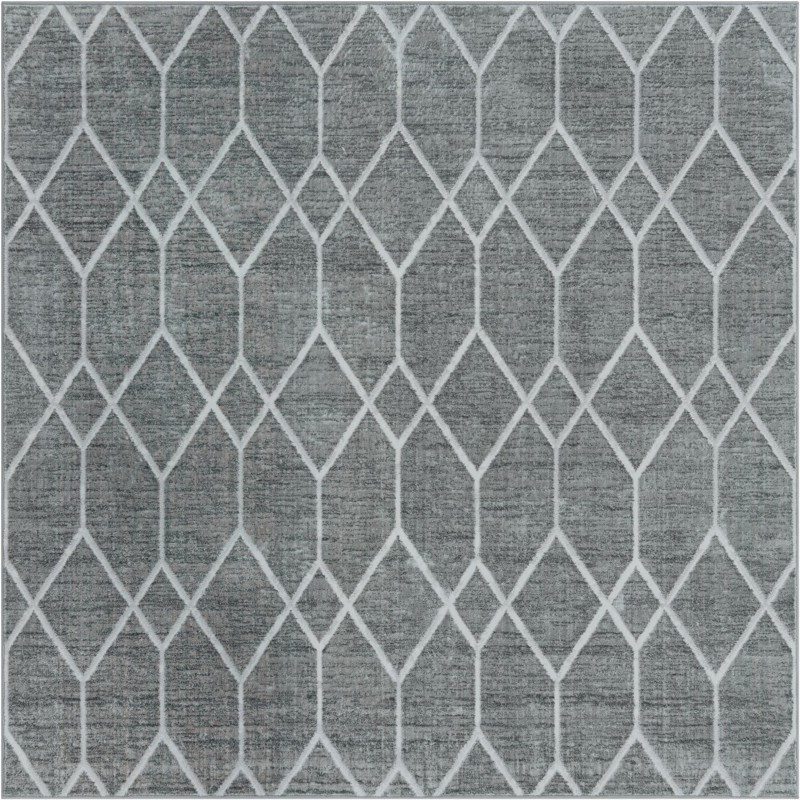 7' x 7' Thatcher · Diamond rug, grey