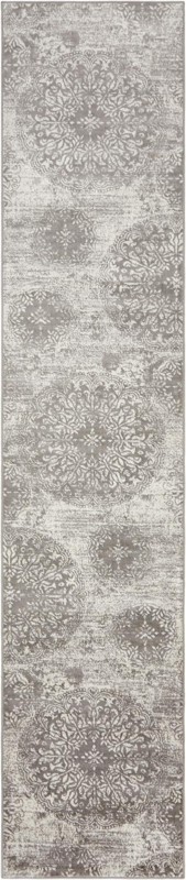 3' 3 x 16' 5 Blakemore · Distressed medallion rug, gray and ivory