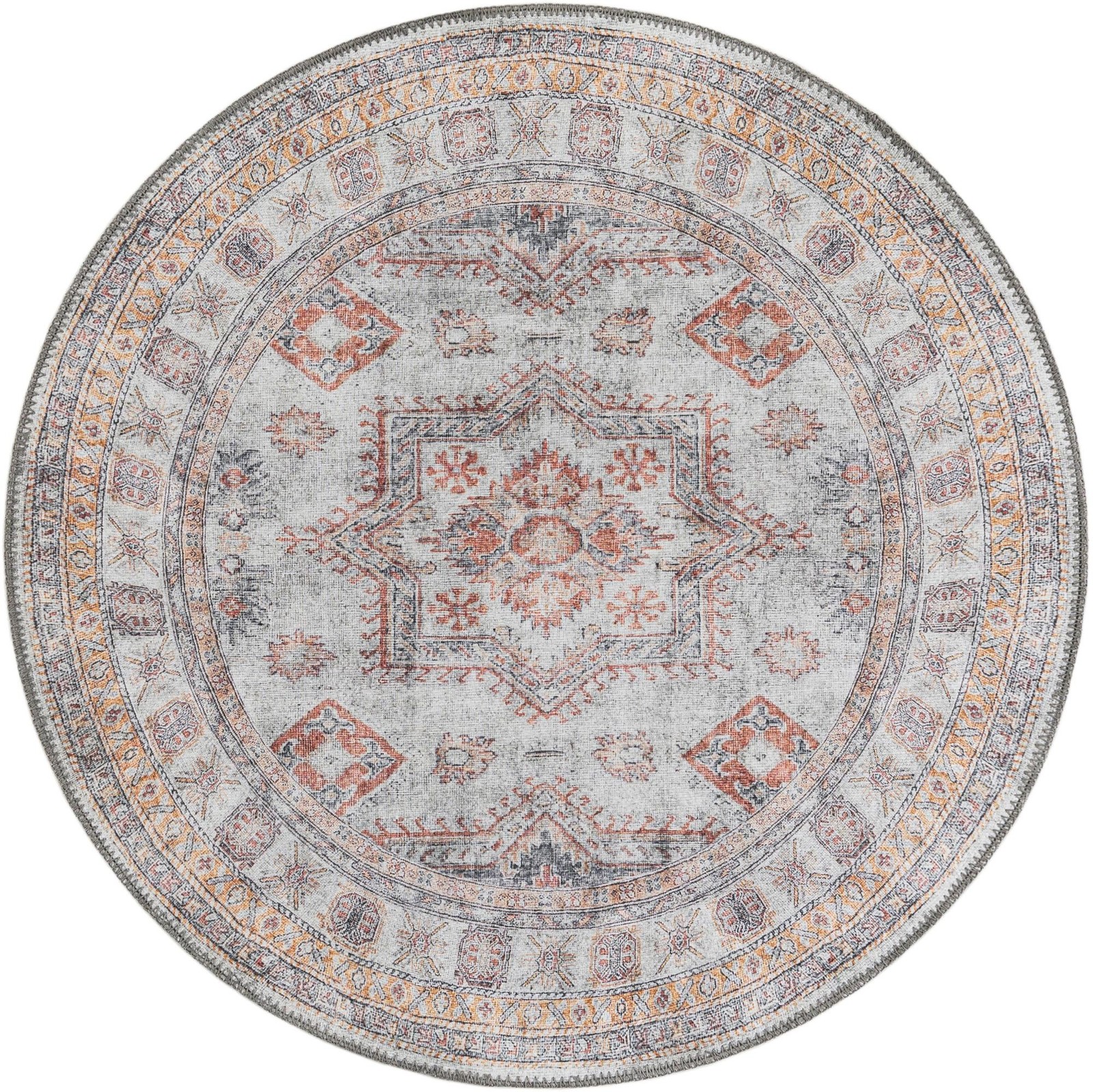 3' 6 x 3' 6 Pickett · Medallion Washable Rug, ivory