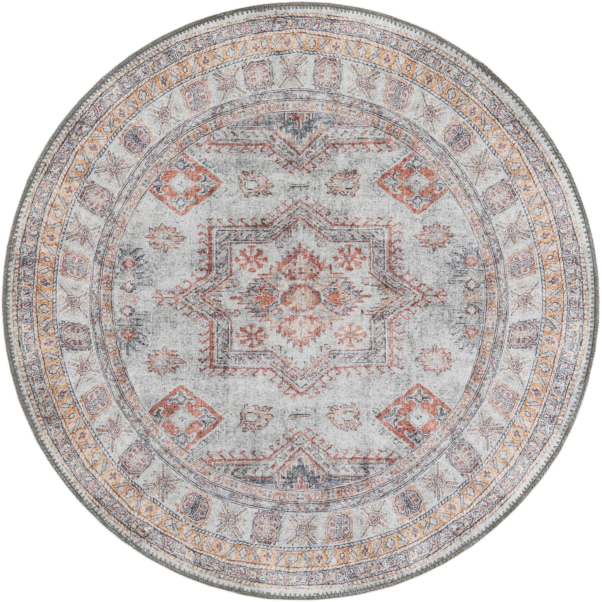 3' 6 x 3' 6 Pickett · Medallion Washable Rug, ivory