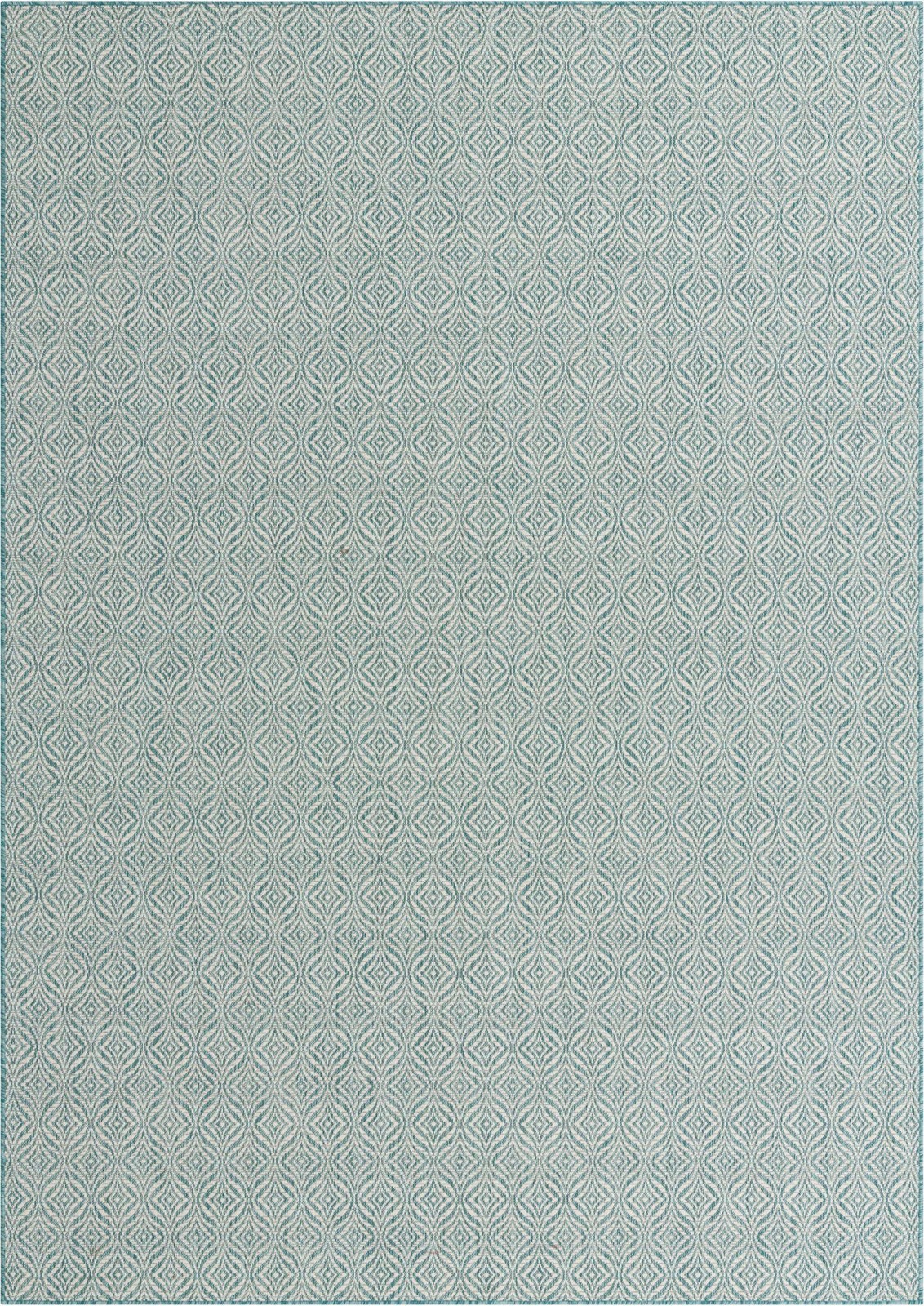 7' 10 x 11' Fairley · Diamond Outdoor Rug, aqua
