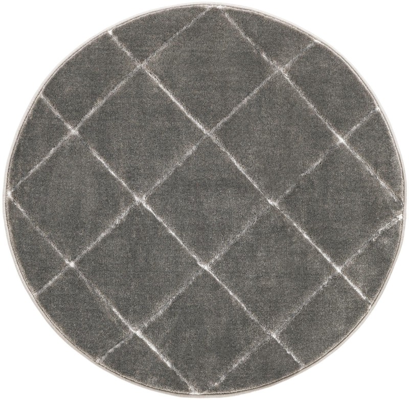 3' x 3' Gilchrist · Diamond rug, gray and silver