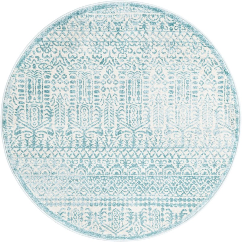 3' 3 x 3' 3 Lakewood · Bohemian rug, teal and ivory