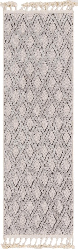 2' x 6' Goshen · Diamond rug, sandy beige and gray