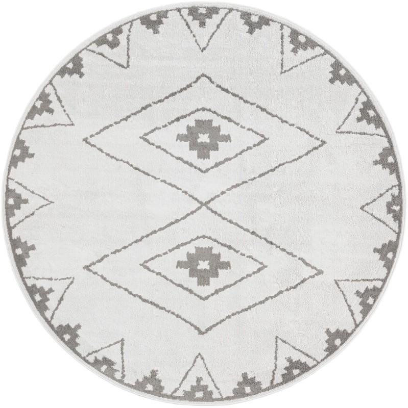 7' 10 x 7' 10 Sumac · Border rug, ivory
