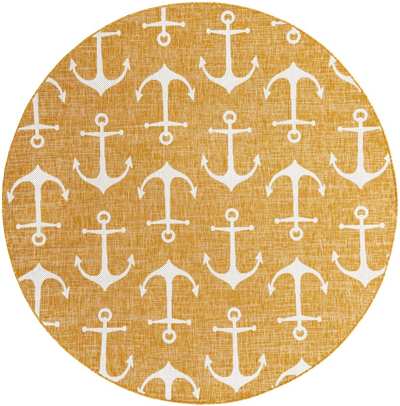 7' 10 x 7' 10 Millbrook · Pictoral Outdoor Rug, yellow