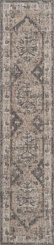 2' 7 x 12' Wylie · Medallion Outdoor Rug, charcoal