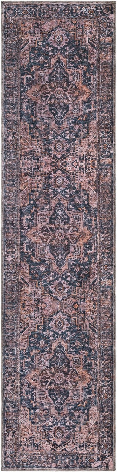 2' x 8' Watkins · Border rug, blue and ivory