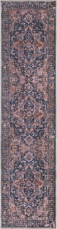 2' x 8' Watkins · Border rug, blue and ivory