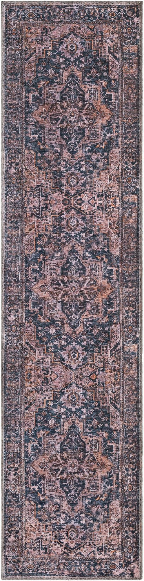 2' x 8' Watkins · Border rug, blue and ivory