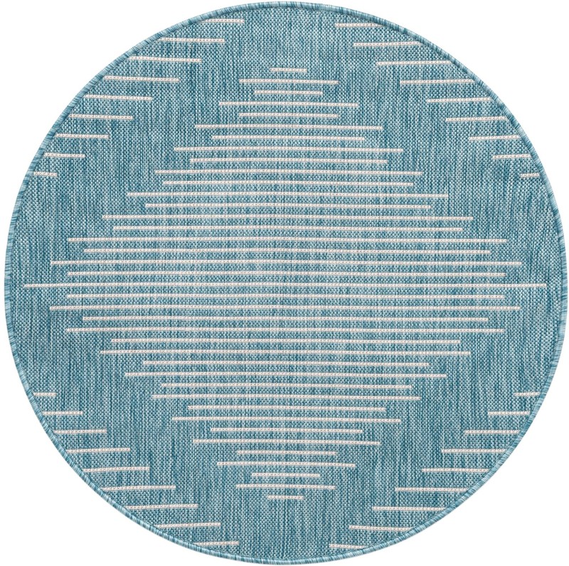 3' x 3' Harlow · Diamond Outdoor Rug, light aqua