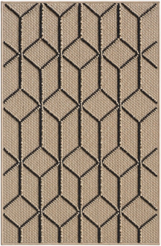 2' x 3' 1 Jasper · Geometric Outdoor Rug, khaki