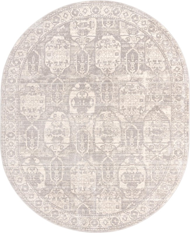 7' 10 x 10' 2 Pullman · Border rug, gray