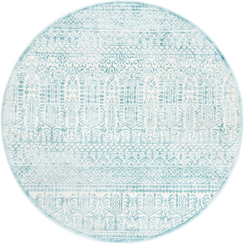 5' 3 x 5' 3 Lakewood · Bohemian rug, teal and ivory