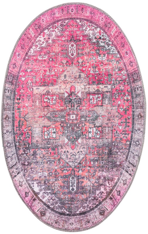 Clive · Border Washable Rug, pink