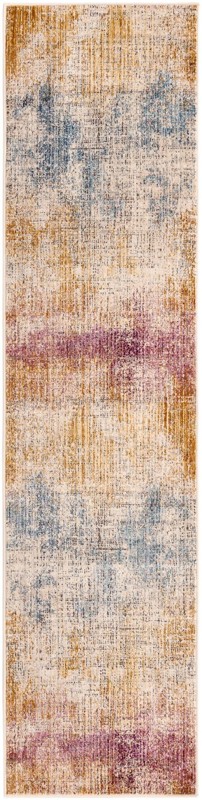 2' x 8' Huckleberry · Abstract striped rug, multicolor and ivory