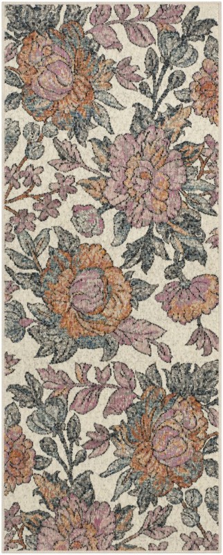 2' x 5' Sandstone · Floral / botanical rug, multi