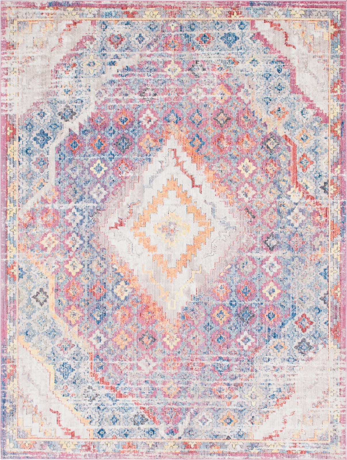 9' x 12' 2 Hickorywood · Border rug, red