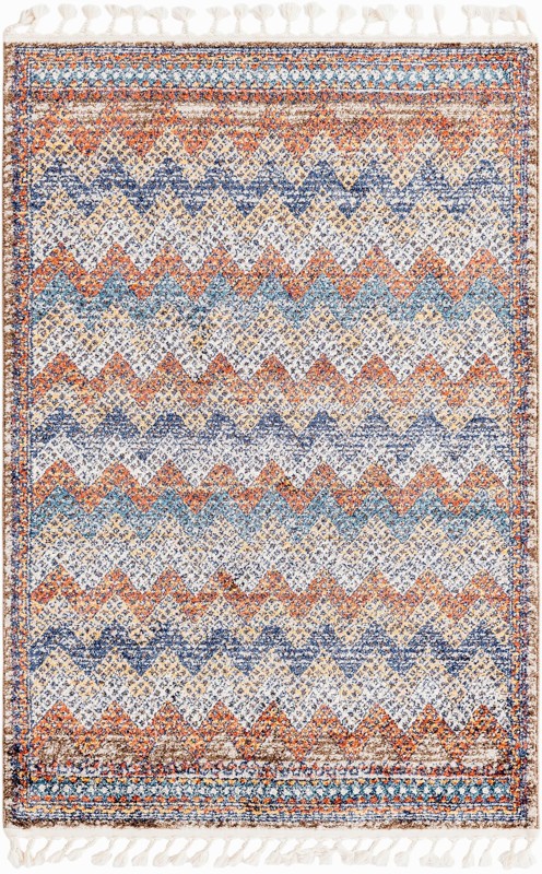 Walworth · Chevron rug, rust and blue