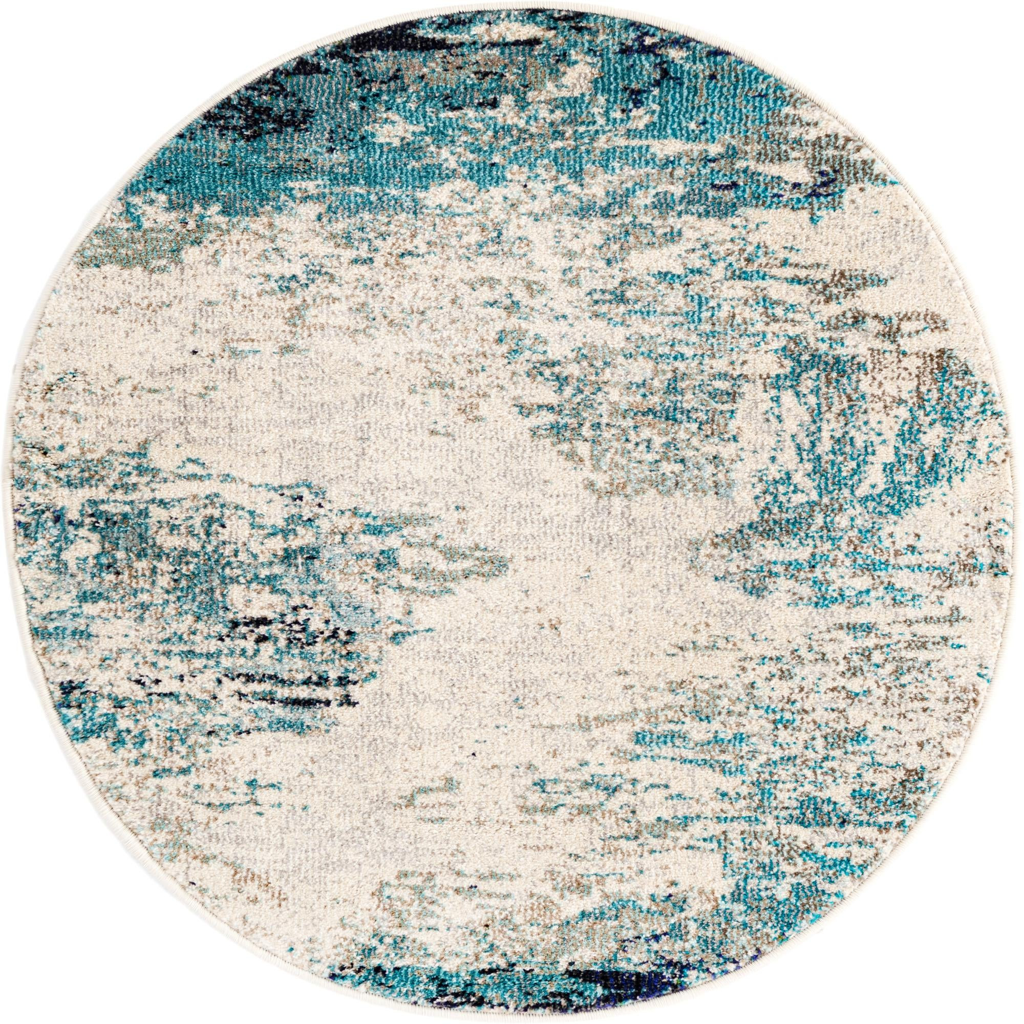3' 3 x 3' 3 Musgrave · Abstract Washable Rug, blue