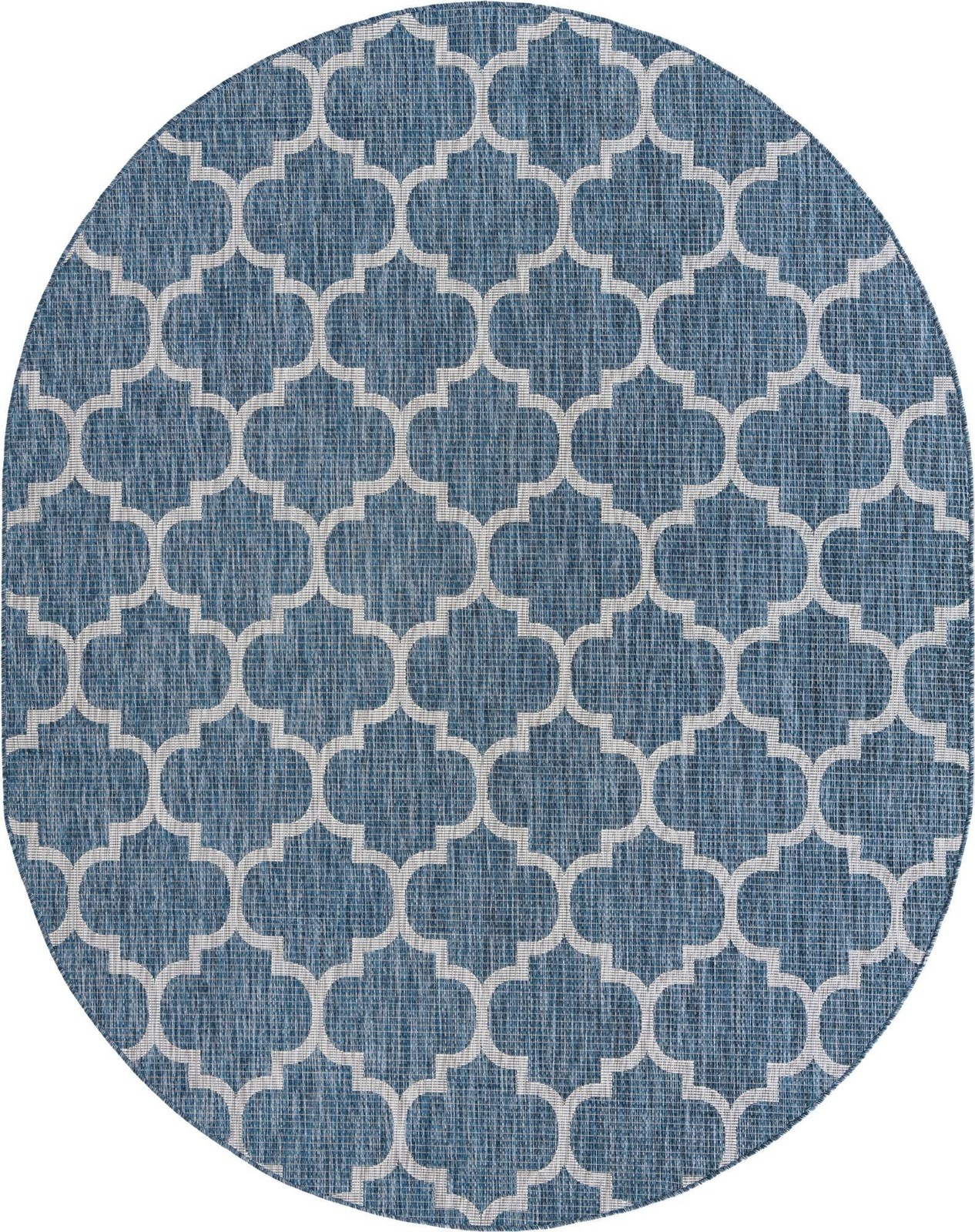 7' 10 x 10' Fanshawe · Lattice Outdoor Rug, navy and ivory