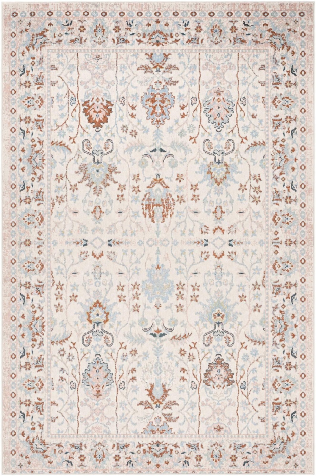 6' x 9' Sandys · Border Washable Rug, ivory