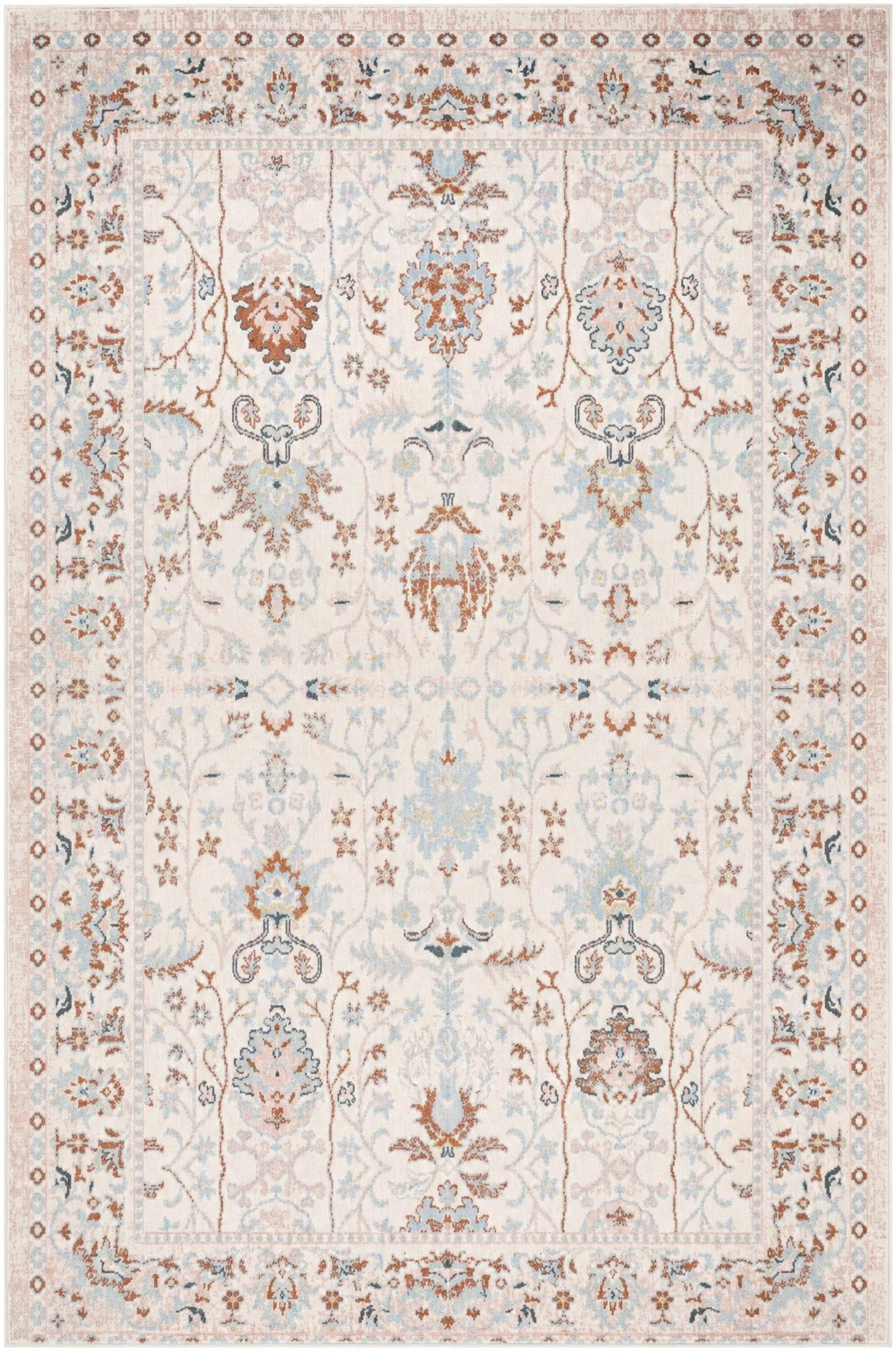 6' x 9' Sandys · Border Washable Rug, ivory